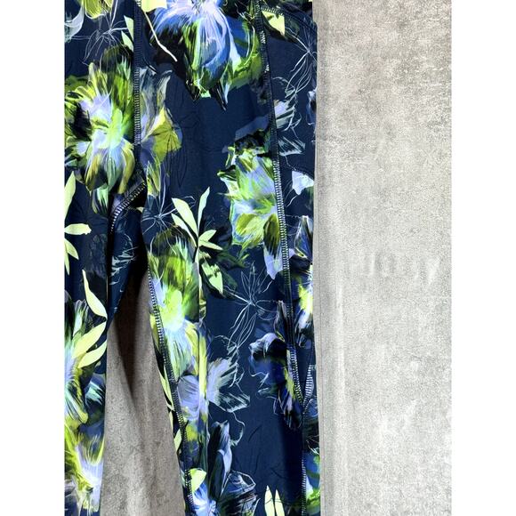 X BY GOTTEX Women's Blue Dark Floral Rachel Pull-On Ankle Leggings SZ S - Picture 7 of 11